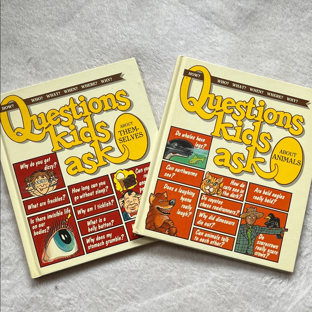Questions Kids Ask Book Set - Cream and Yellow Covers - Vintage Books